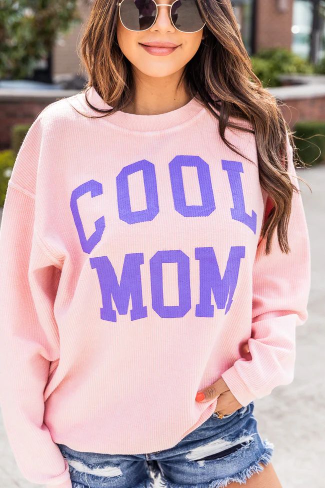 Cool Mom Pink Corded Graphic Sweatshirt | Pink Lily