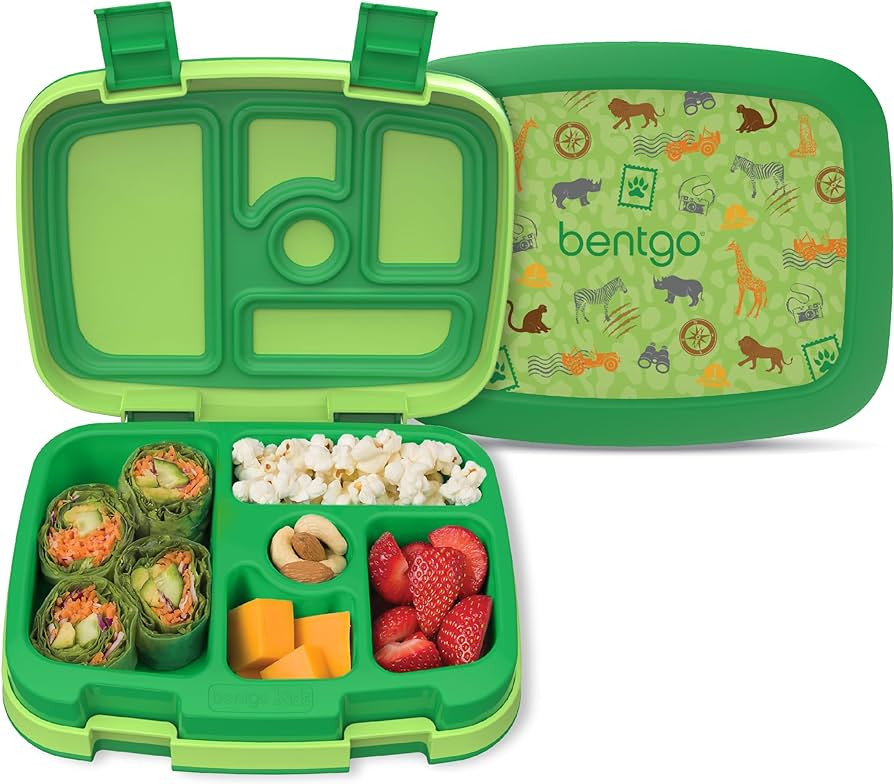Bentgo Kids Prints Leak-Proof, 5-Compartment Bento-Style Kids Lunch Box - Ideal Portion Sizes for... | Amazon (US)