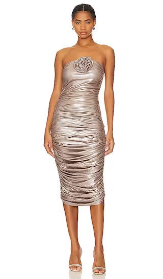 Roxanne Midi Dress in Copper | Revolve Clothing (Global)