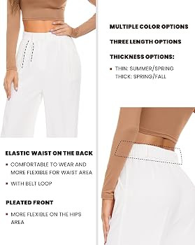 FUNYYZO Wide Leg Pants Women's High Elastic Waisted in The Back Business Work Trousers Long Strai... | Amazon (US)