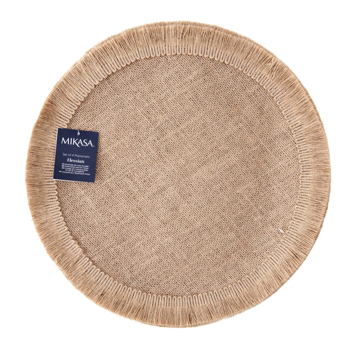 Mikasa Round Hessian Placemats, Set of 4, Natural, 38cm | Wayfair.co.uk | Wayfair UK