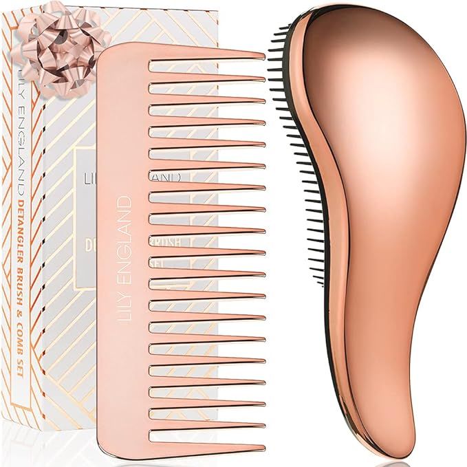 Detangler Brush and Comb Set - Detangling Hairbrush for Women and Kids Detangling Hairbrush for W... | Amazon (UK)