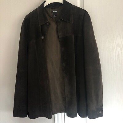 Vintage Claiborne Chocolate Brown Pig Leather Suede Button Jacket Mens M  | eBay | eBay US