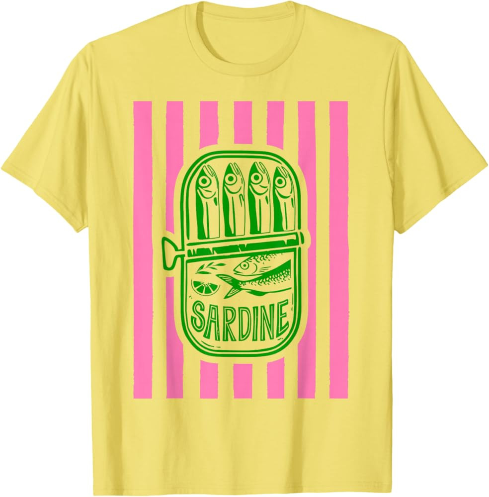 Les Sardines Fisherman Aesthetic Coastal Sardine Tinned Fish T-Shirt | Amazon (US)