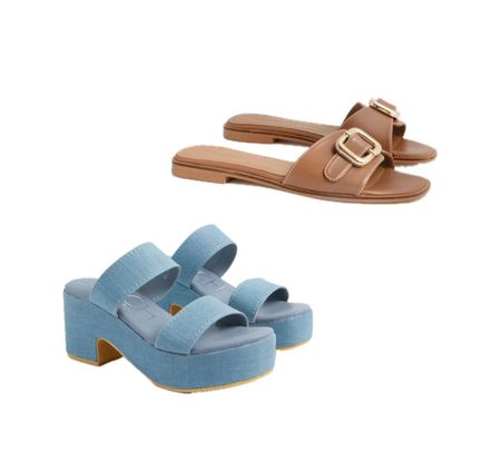 Tuckernuck sandals from my last order! The denim platform sandals are only $60. The leather slides are classy and go with everything!

#Tuckernuck
#denimsandals
#leatherslides