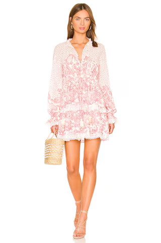 HEMANT AND NANDITA Suki Mini Dress in Off White & Crimson from Revolve.com | Revolve Clothing (Global)