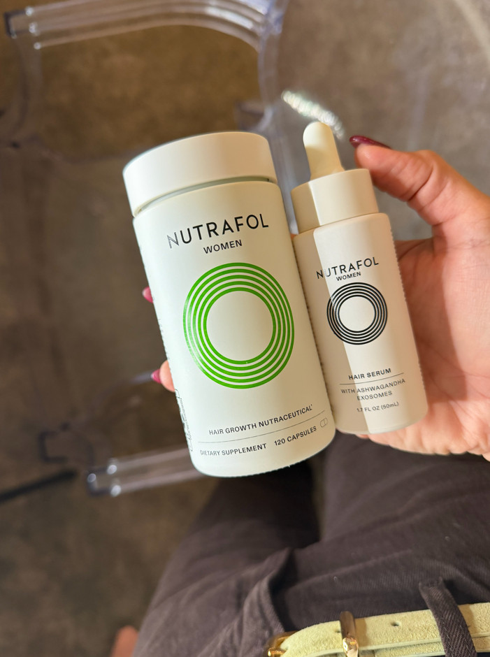 My haircare duo lately 💚 I’ve paired my Nutrafol Women with the Nutrafol Hair Serum, and when you use my link, you can get the serum FREE plus a discount on your subscription. A little bonus for showing your hair some extra love ✨🫶🌿
#Nutrafol #NutrafolWomen #NutrafolHairSerum #HairGrowth #HairCare #HealthyHair #HairGrowthSupplements #HairSerum #WomensHairCare #HairWellness 

 #LTKBeauty