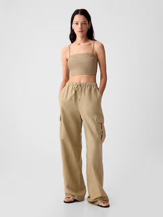 Linen-Cotton Ultra Cropped Cami | Gap (US)