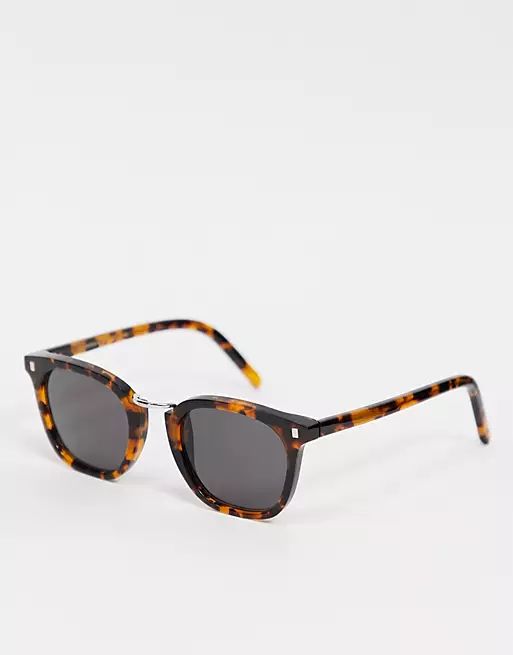 Monokel Eyewear Ando unisex square sunglasses in brown tort | ASOS (Global)