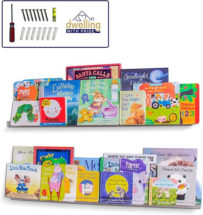 Amazon.com: Acrylic Shelf 36 Inch (2Pack) - Acrylic Bookshelf for Toys & Books - Spice Rack & Flo... | Amazon (US)