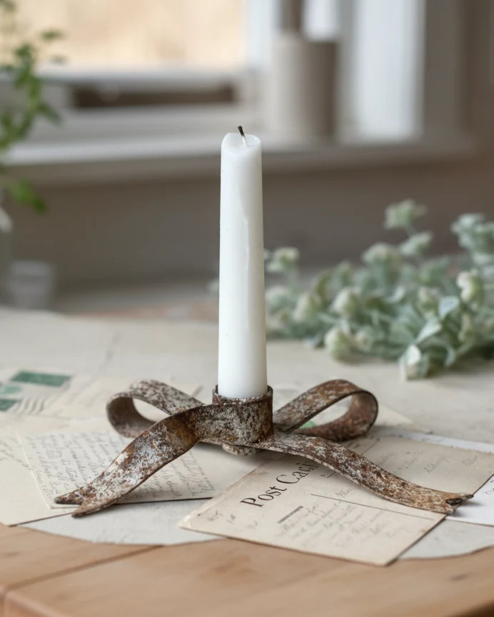 Rustic Bow Taper Holder | MJHome