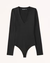 Women's Long-Sleeve Seamless Fabric V-Neck Bodysuit | Women's Tops | Abercrombie.com | Abercrombie & Fitch (US)