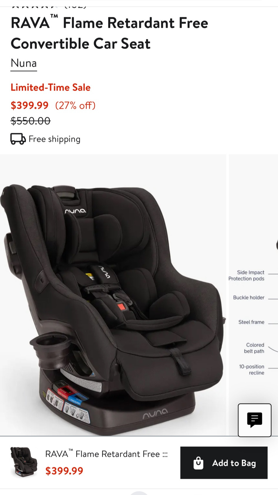 Nuna RAVA convertible car seat on sale in black!!! Bought this so fast 🙌🏼 

#LTKBaby #LTKxNSale