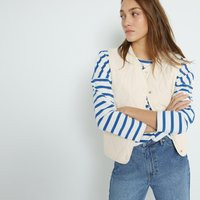 Chaleco acolchado con botones de presión Mujer Talla 36. Color Blanco | La Redoute ES