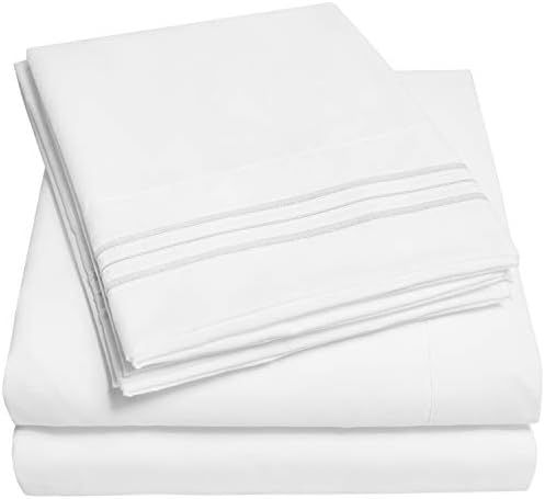 Sweet Home King Sheet Sets White - 4 Piece Bed Sheets and Pillowcase Set for King Mattress - 1500... | Amazon (US)