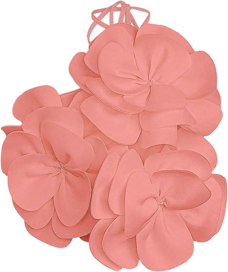 GORGLITTER Women's 3D Flower Halter Camisole Top Floral Sleeveless Going Out Trendy Cami Tops 202... | Amazon (US)