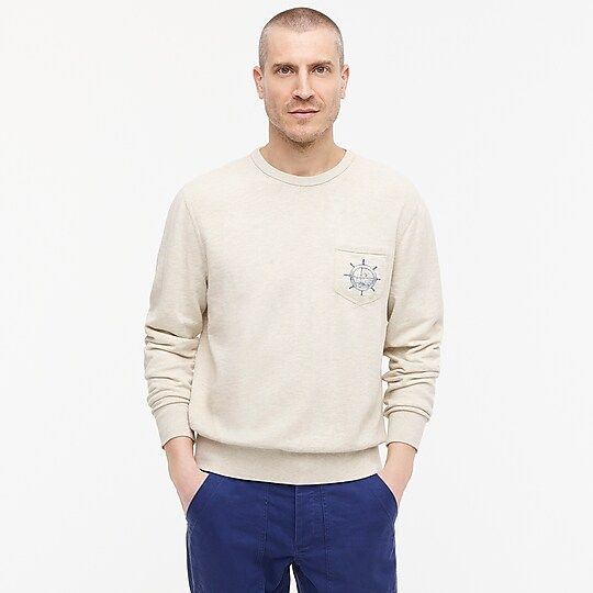 Lightweight sunfaded french terry graphic pocket sweatshirt | J.Crew US