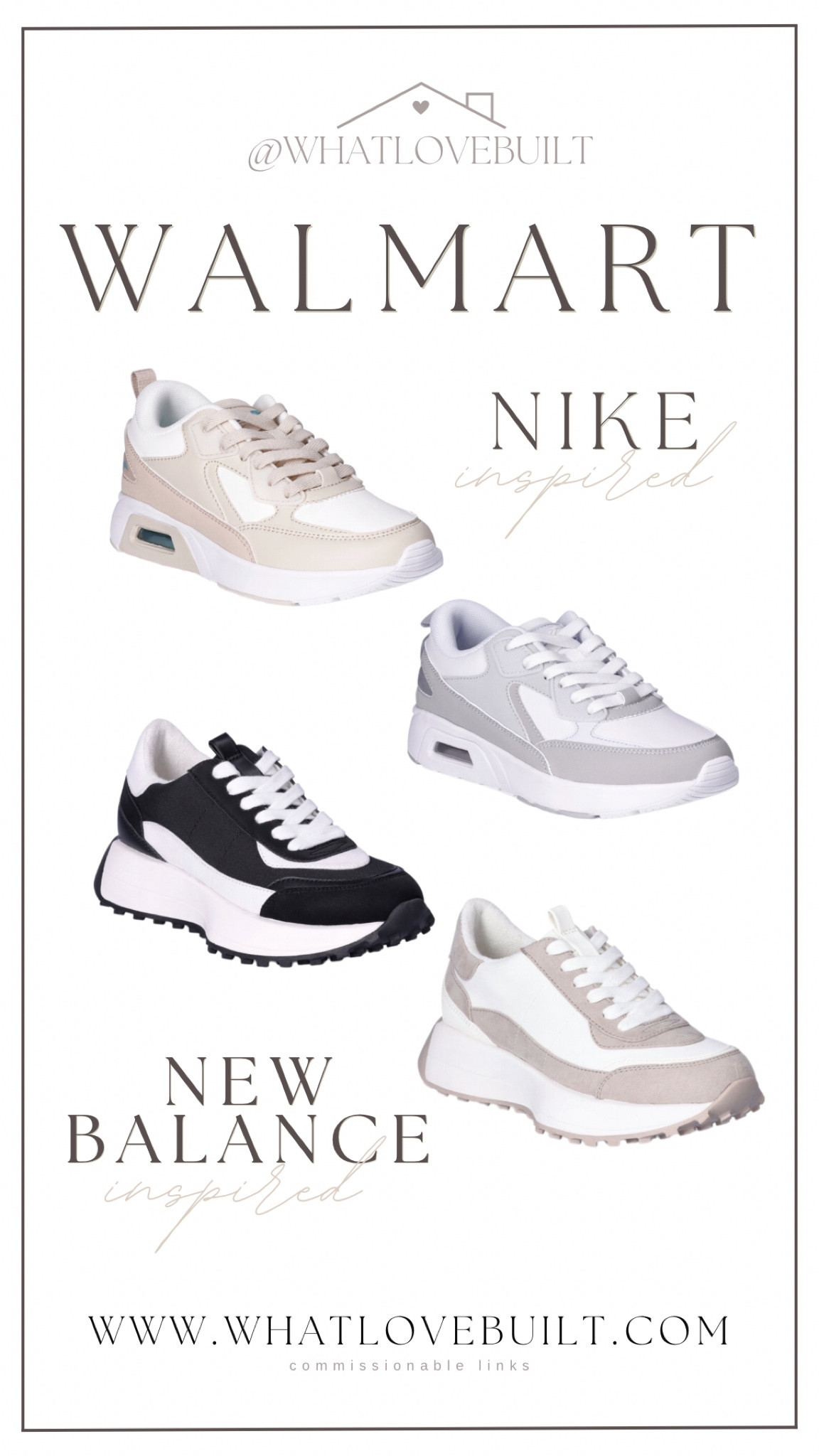 Walmart Sneakers! Nike & New Balance Inspired only $20

#walmart #sneakers #womenshoes #workout #fitness #shoes #walmartshoes #nike #newbalance

#LTKshoecrush #LTKfindsunder50 #LTKfamily