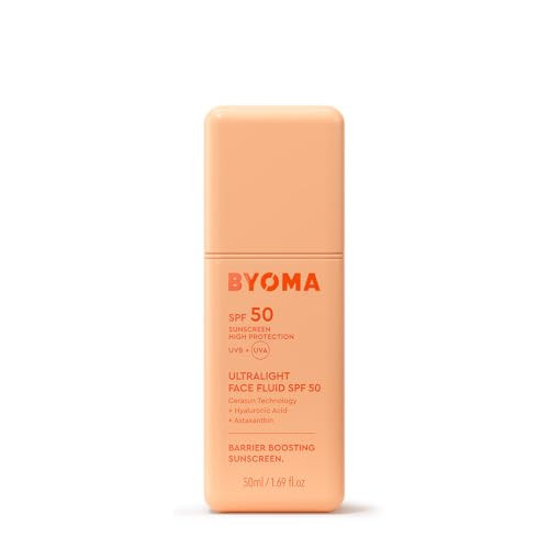 BYOMA SPF 50 Face Fluid - Ultra-Lightweight Facial Sunscreen for All Skin Tones - Luminous Glow, No White Cast - SPF Moisturizer Strengthens Skin Barrier - 1.69 fl.oz | Amazon (US)