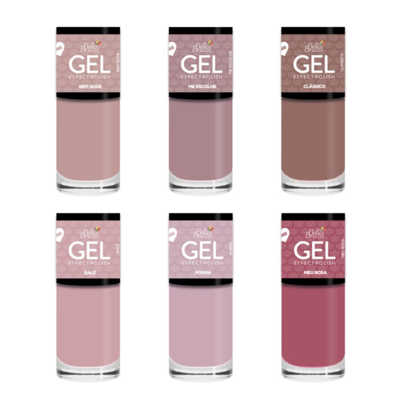 Kit Bella Brazil Esmaltes Efeito Gel Nudes e Rosas | Beleza Na Web | Beleza Na Web (BR)