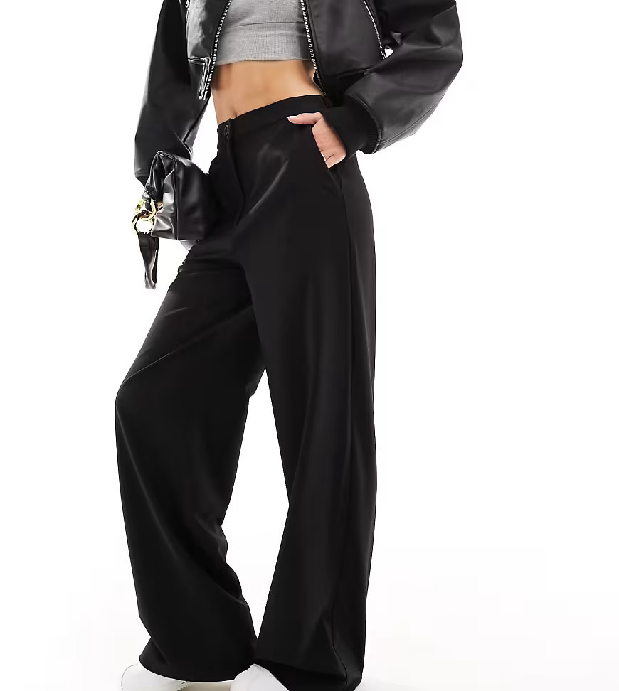 ASOS DESIGN Tall tailored relaxed straight leg pants in black | ASOS (Global)