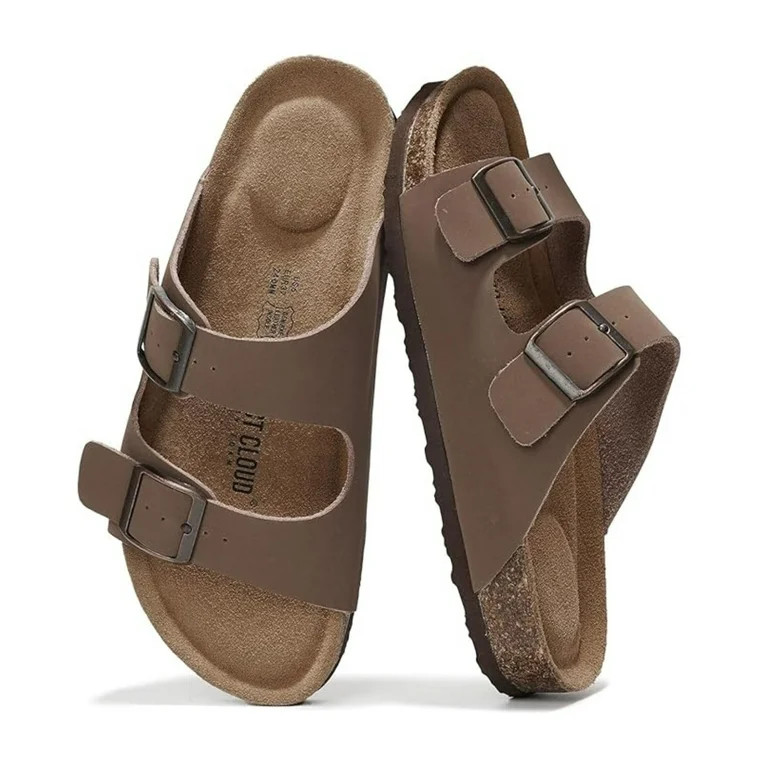 Project Cloud 100% Genuine Leather Cork Footbed Womens Sandals, Slippers for Women (Venita) | Walmart (US)