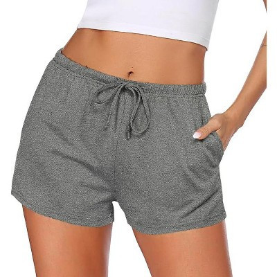 Ekouaer Women Pajama Shorts Comfy Lounge Bottom with Pockets Stretch Strip Sleepwear Drawstring Pj Bottoms Sleep Shorts Dark Grey XXL | Target