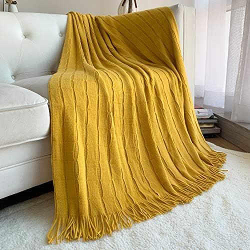 DISSA Knit Blanket Woven Blanket Throws for Sofa Throws for Couch Blanket Cover Boho Throw Blanke... | Amazon (US)