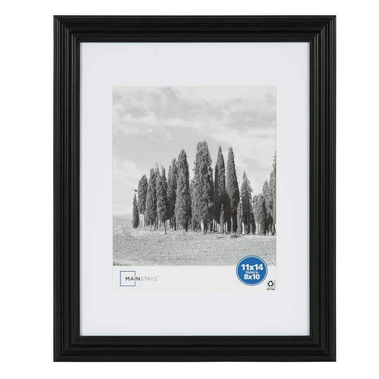Mainstays 11x14 Matted to 8x10 Traditional Gallery Wall Picture Frame, Black - Walmart.com | Walmart (US)