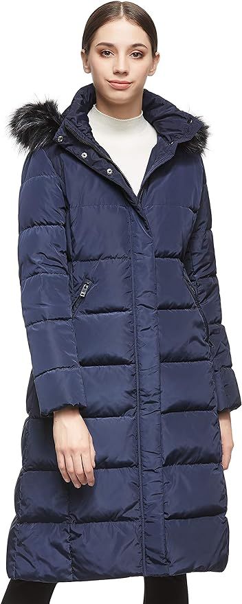 Orolay Women's Quilted Down Jacket Winter Long Coat Hooded Stand Collar Parka | Amazon (US)