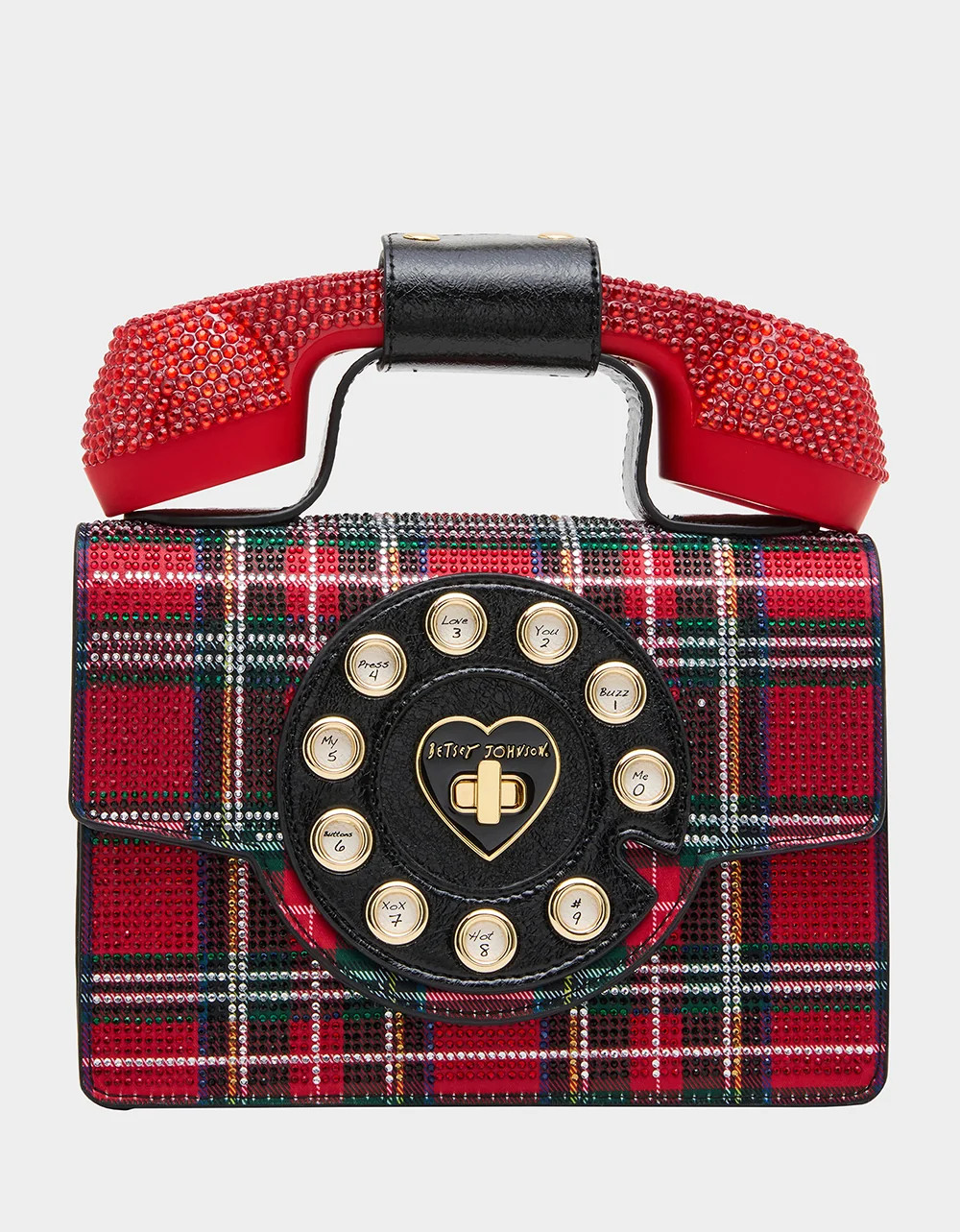 BRRRR-ING PHONE BAG PLAID | Betsey Johnson