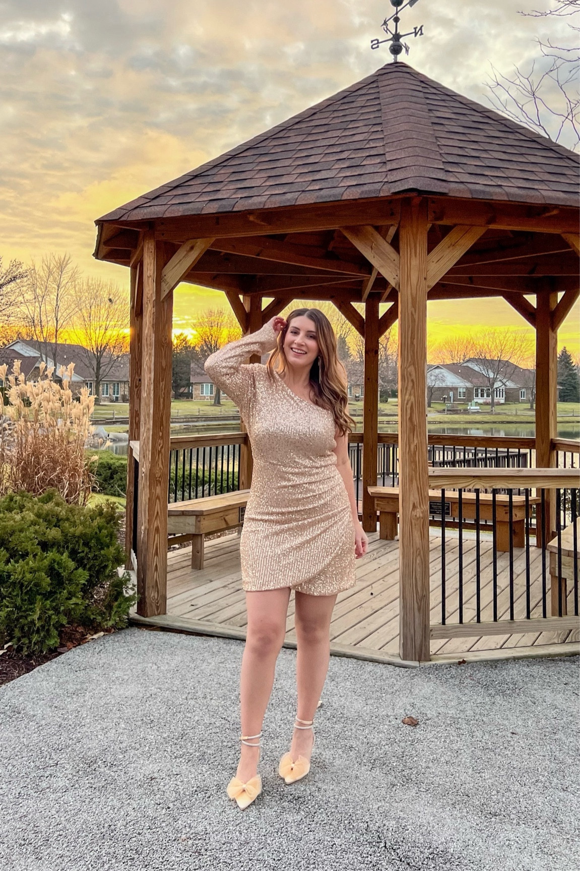 Gold glitter dress, holiday dress, Christmas dress, gold heels, blue sequin babydoll dress, one shoulder sequin dress, rose gold dress, mini dress, rhinestone earrings 

#LTKHoliday #LTKstyletip #LTKfindsunder100