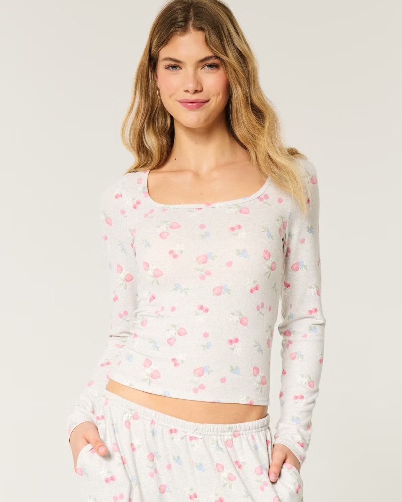 Cozy Berry Pattern Pajama Top | Hollister (US)
