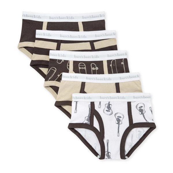Guitars & Skateboards Organic Cotton Toddler Boy Underwear 5 Pack | Burts Bees Baby