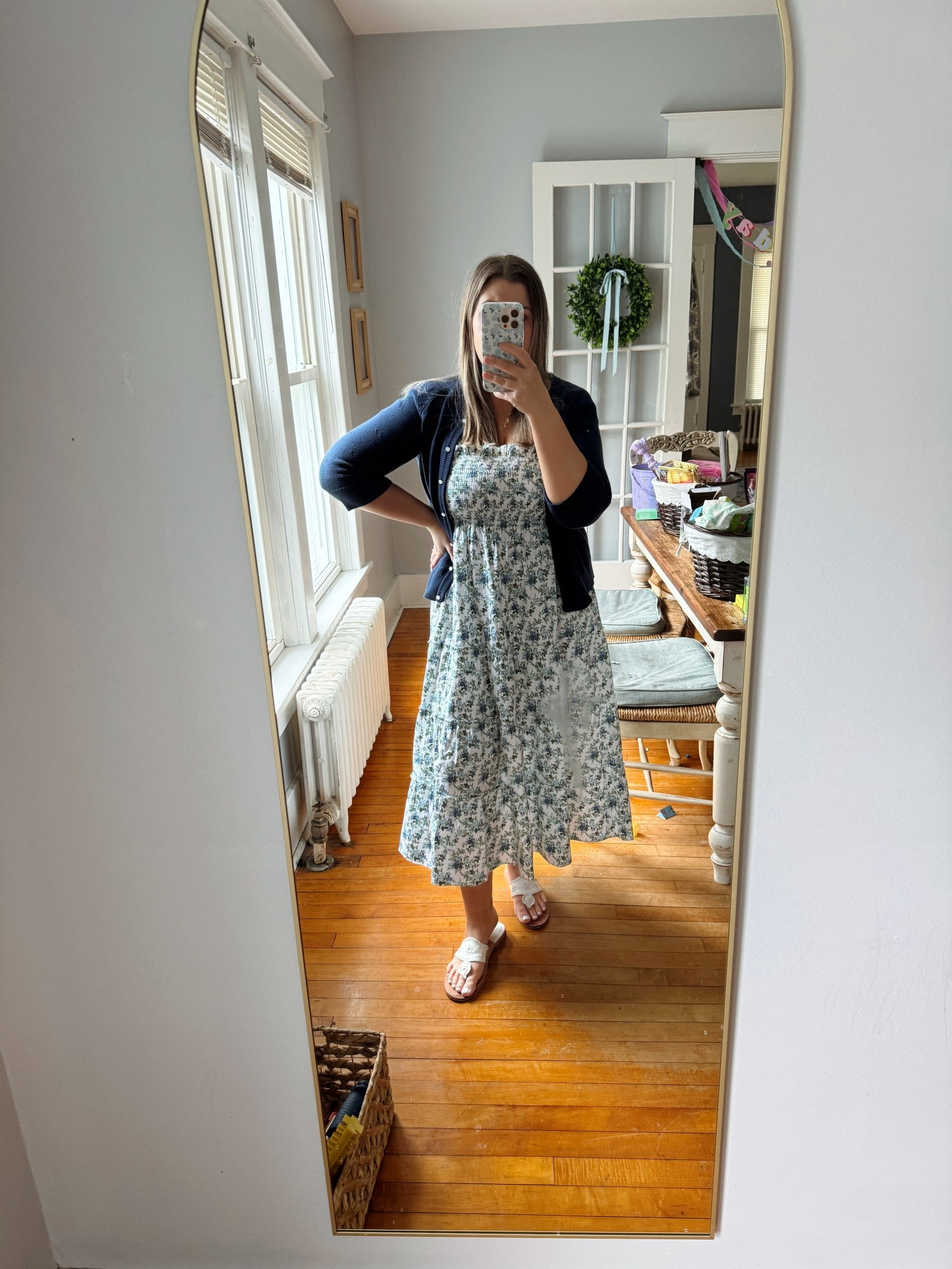 Church OOTD. A closet staple for the spring/summer. This Hill House print is beautiful!

#LTKootd #LTKMidsize #LTKmomlife