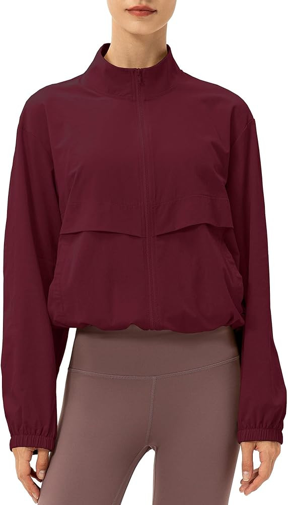 Locachy Women's Lightweight Zip Up Athletic Jacket Stand Collar Windproof Sun Protection Workout ... | Amazon (US)