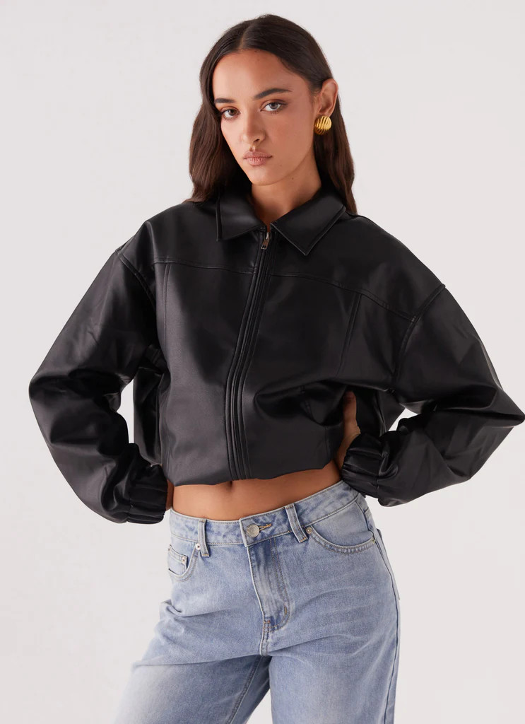 Houghton Oversized Bomber Jacket - Black | Peppermayo (Global)