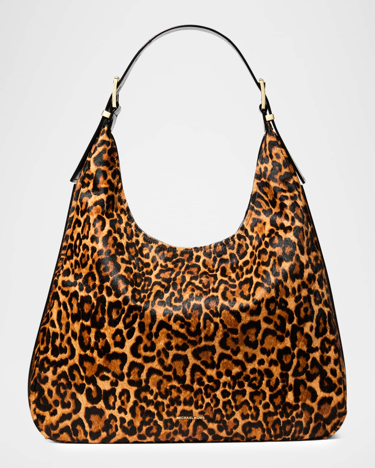 MICHAEL Michael Kors Nolita Large Leopard-Print Calf Hair Hobo Bag | Neiman Marcus