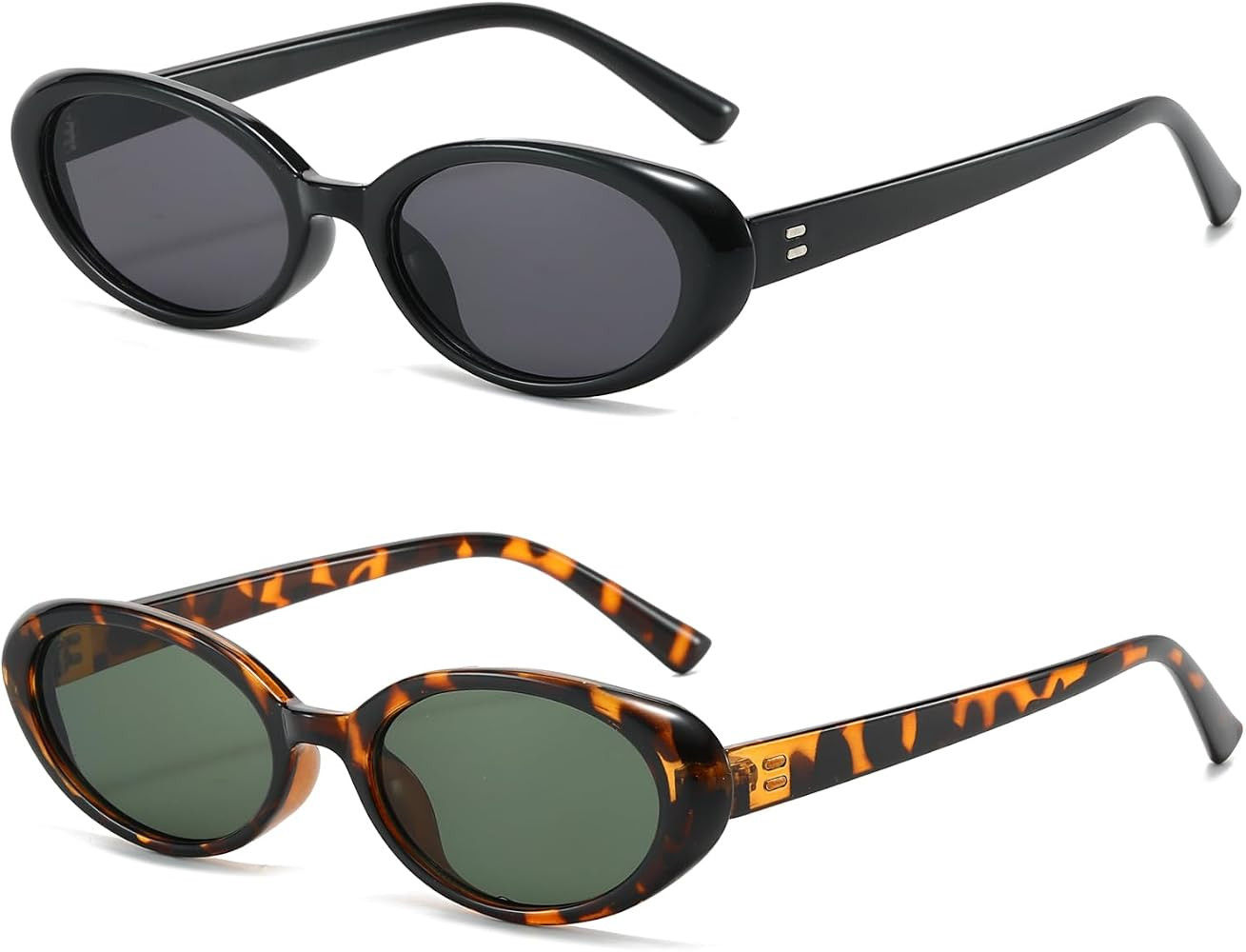 Long Keeper Vintage Oval Sunglasses - Fashion Small Oval Sunglasses for Women Men Slim Oval Sun G... | Amazon (UK)