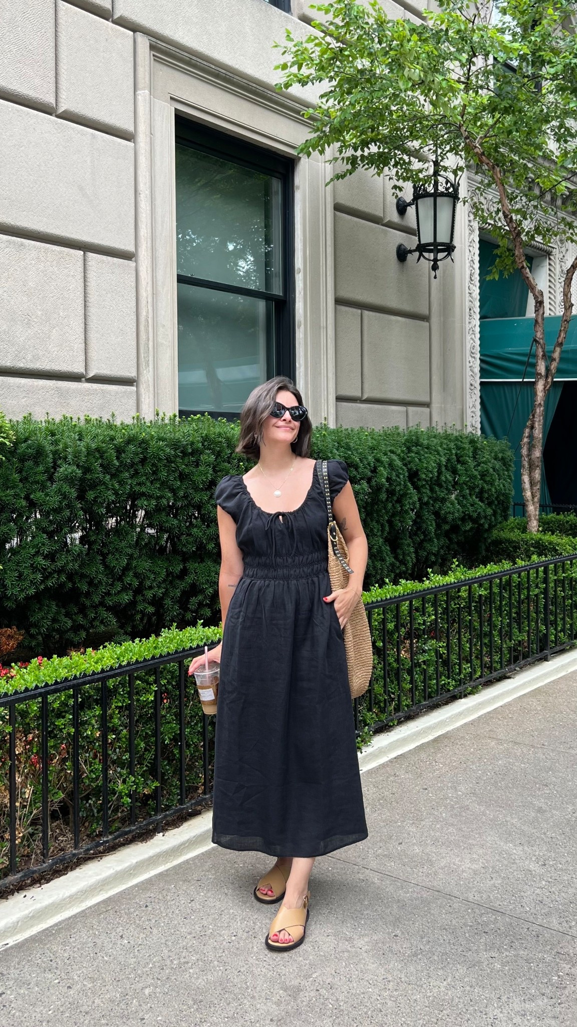 Summer style in J.Crew linen midi dress — perfect for hot humid days in New York City! Paired them with these casual yet effortless Everlane sandals!

#LTKShoeCrush #LTKItBag #LTKSaleAlert