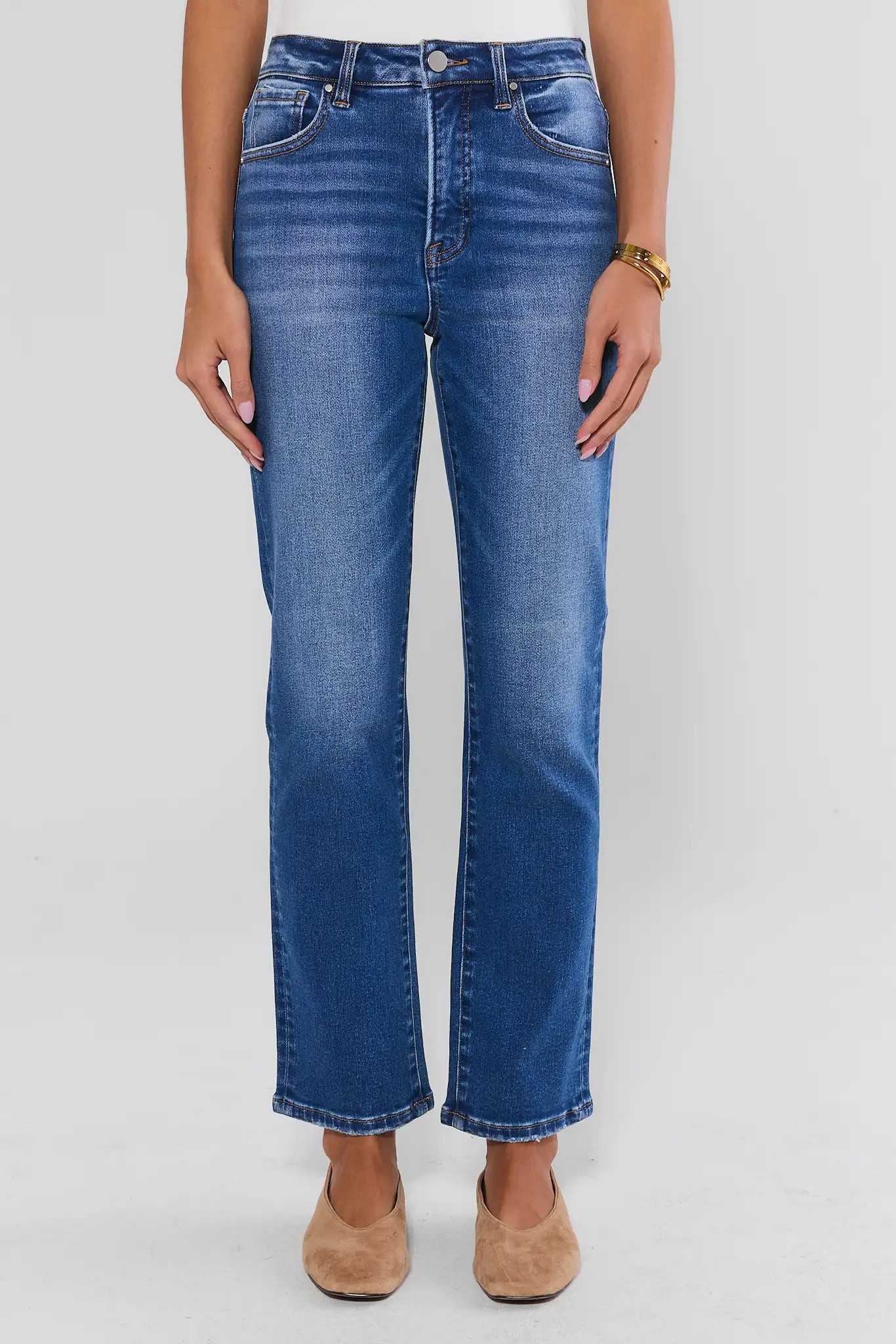 Leah Medium Wash Straight Leg Jeans | Avara