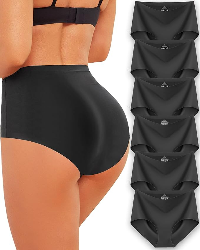 ROSYCORAL High Waisted Seamless Underwear for Women Full Coverage Hiphugger High Rise Silky No Sh... | Amazon (US)