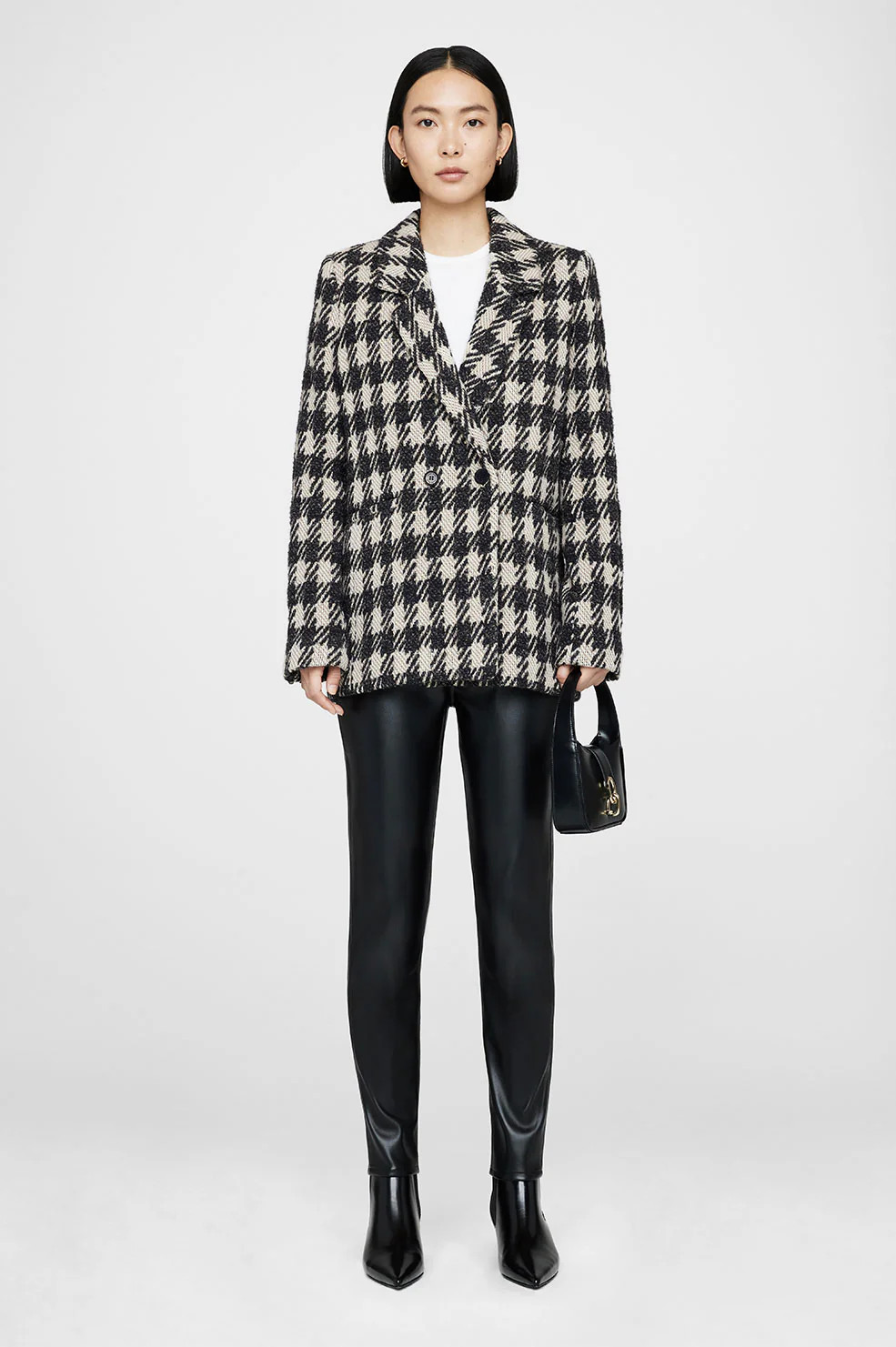 Diana Blazer - Tan And Black Plaid | Anine Bing