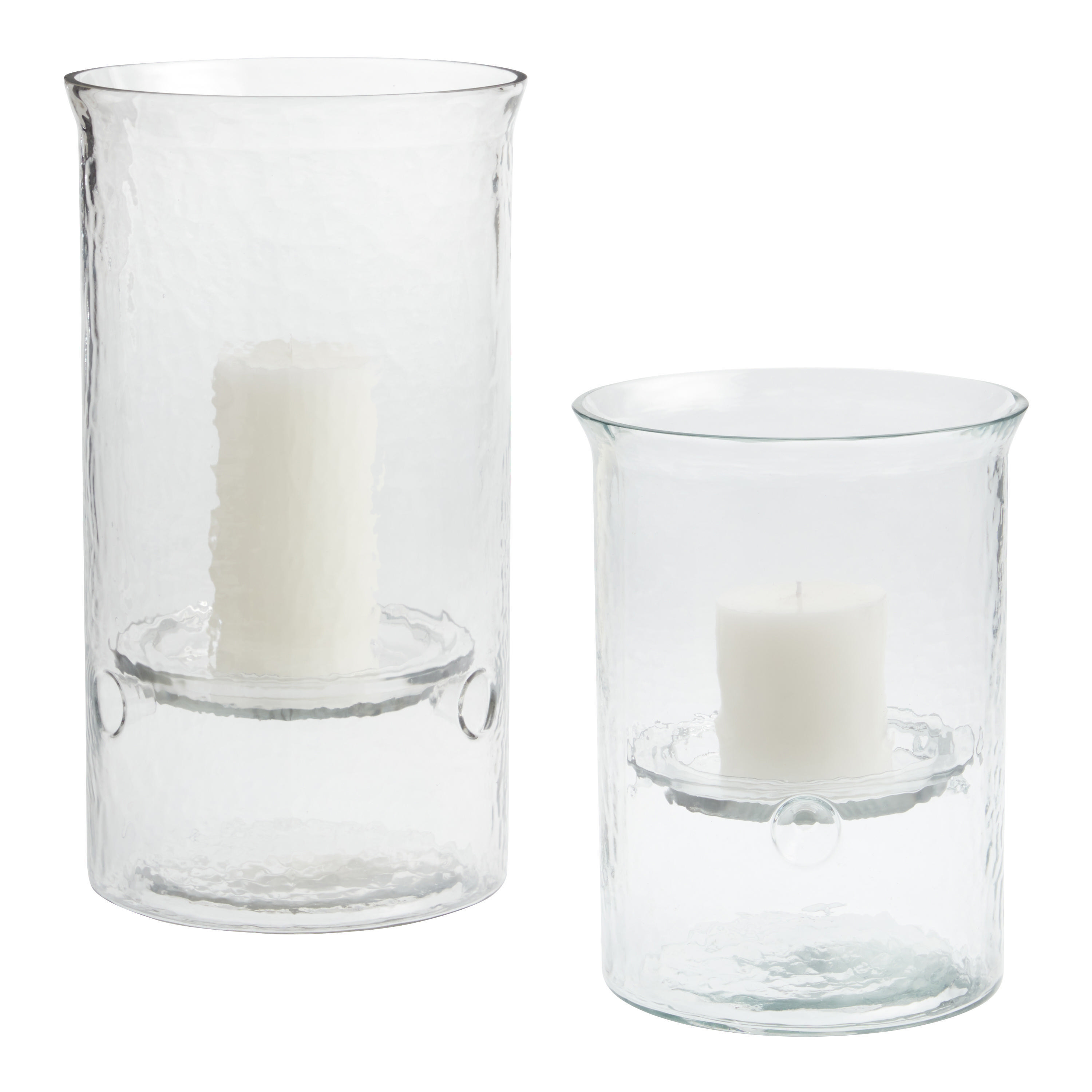 Hammered Glass Hurricane Candle Holder | World Market
