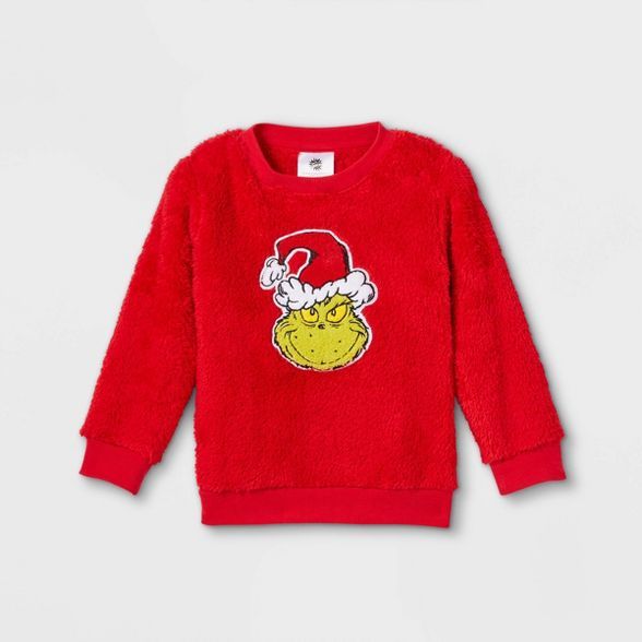 Toddler Girls' The Grinch Knit Pullover - Red | Target