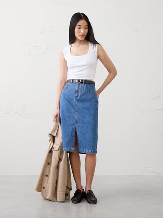 Soft Stretch Scoop-Neck Top | Banana Republic Factory