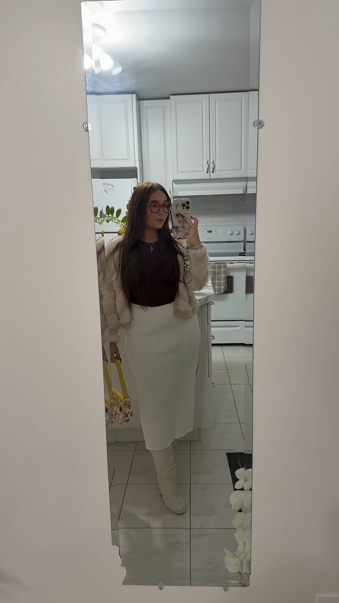 Need a cute & simple outfit idea? A fall statement skirt is always a good call or pairing a butter yellow sweater  with an espresso brown top like I have here!
I tried to link items that were as similar to mine but some items are thrifted or were gifts

#LTKfall #LTKpetite #LTKmodest
