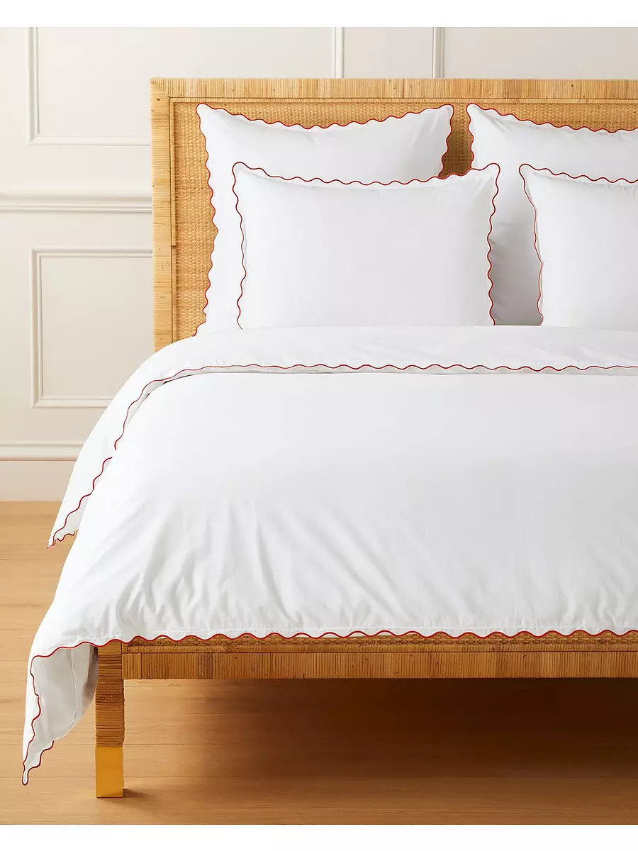 Wave Percale Duvet Cover | Serena and Lily