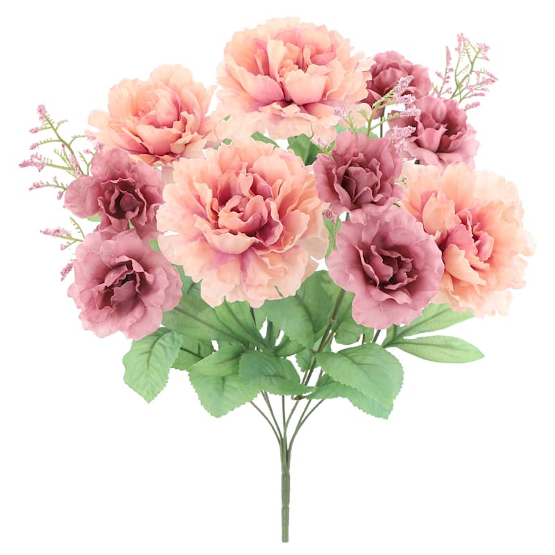 Pink Peony & Wild Rose Floral Bush, 17.5" | At Home