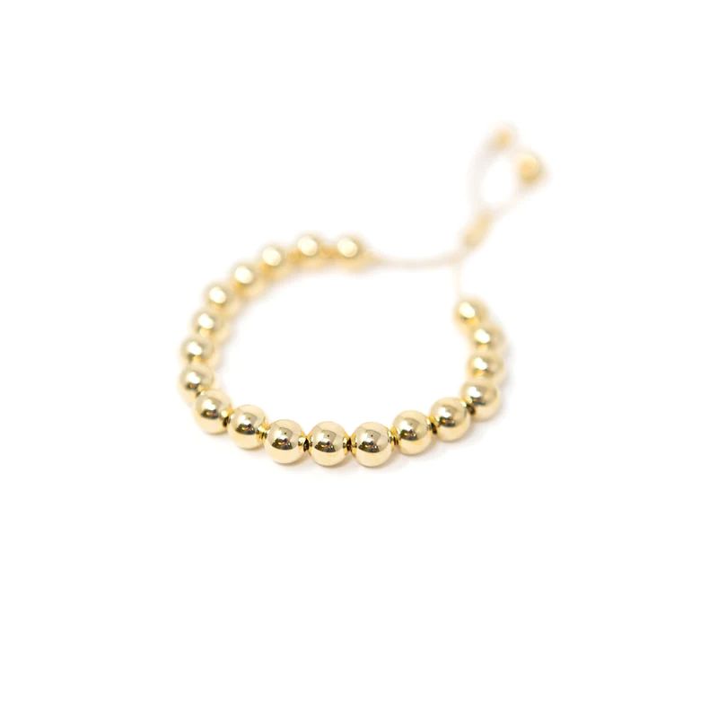 Gold Beaded Adjustable Bracelet | The Sis Kiss